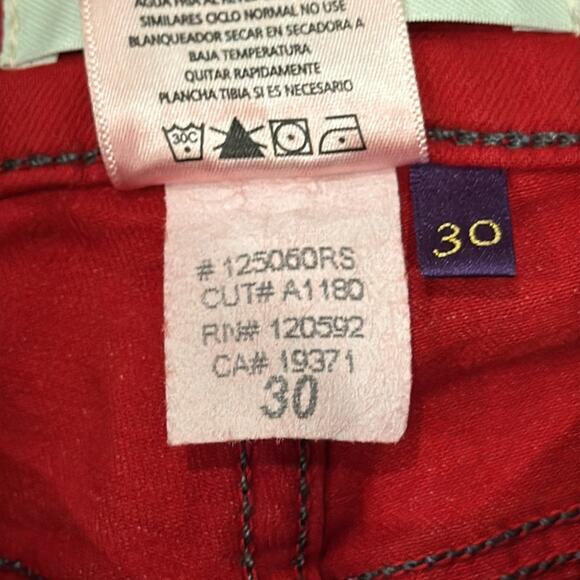 NWT Rich & Skinny Women's Low Rise Skinny Jean Red Size 30 - Picture 7 of 8